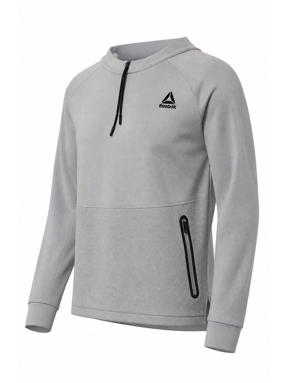 Reebok 2XL Gray Pullover Hoodie with Zip Pocket